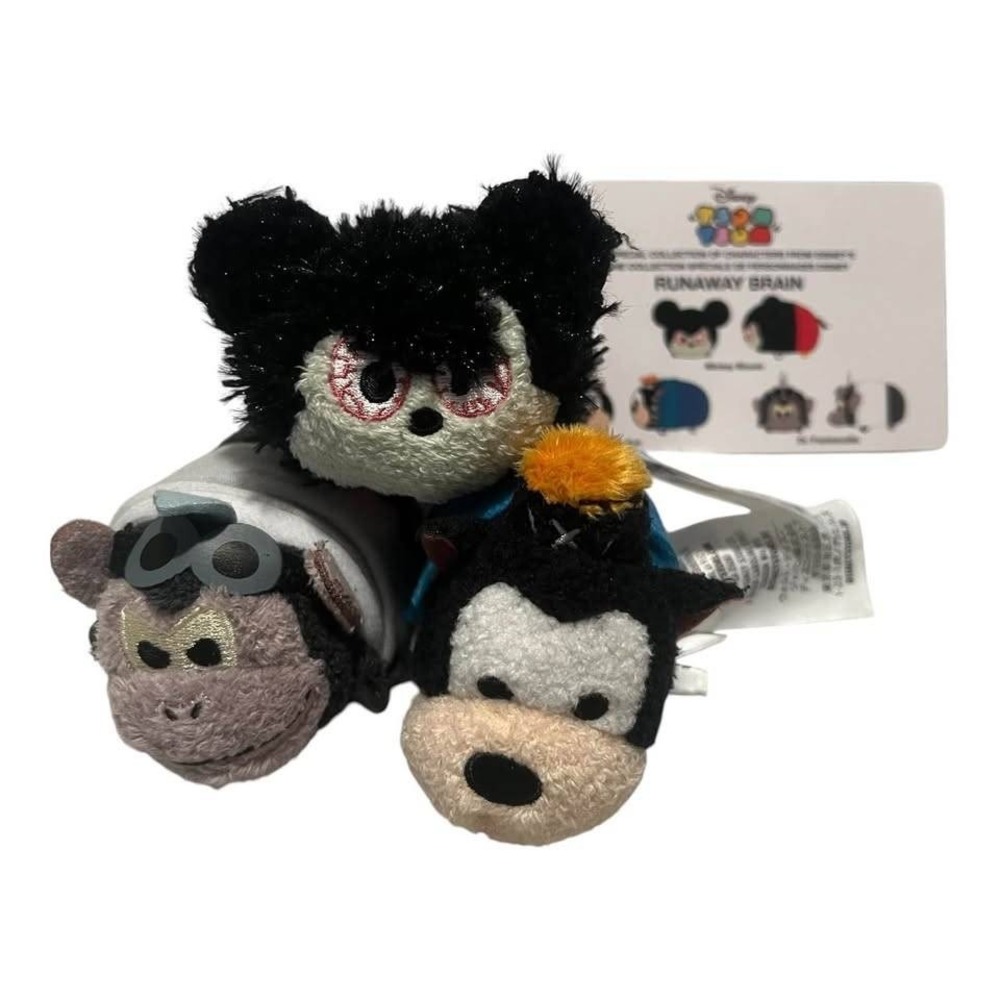 Disney Tsum Tsum Subscription Box Runaway Brain Mickey Julius Goofy Plush Set 3